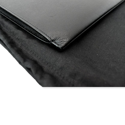 Yves Saint Laurent Grain Leather Pouch Black
