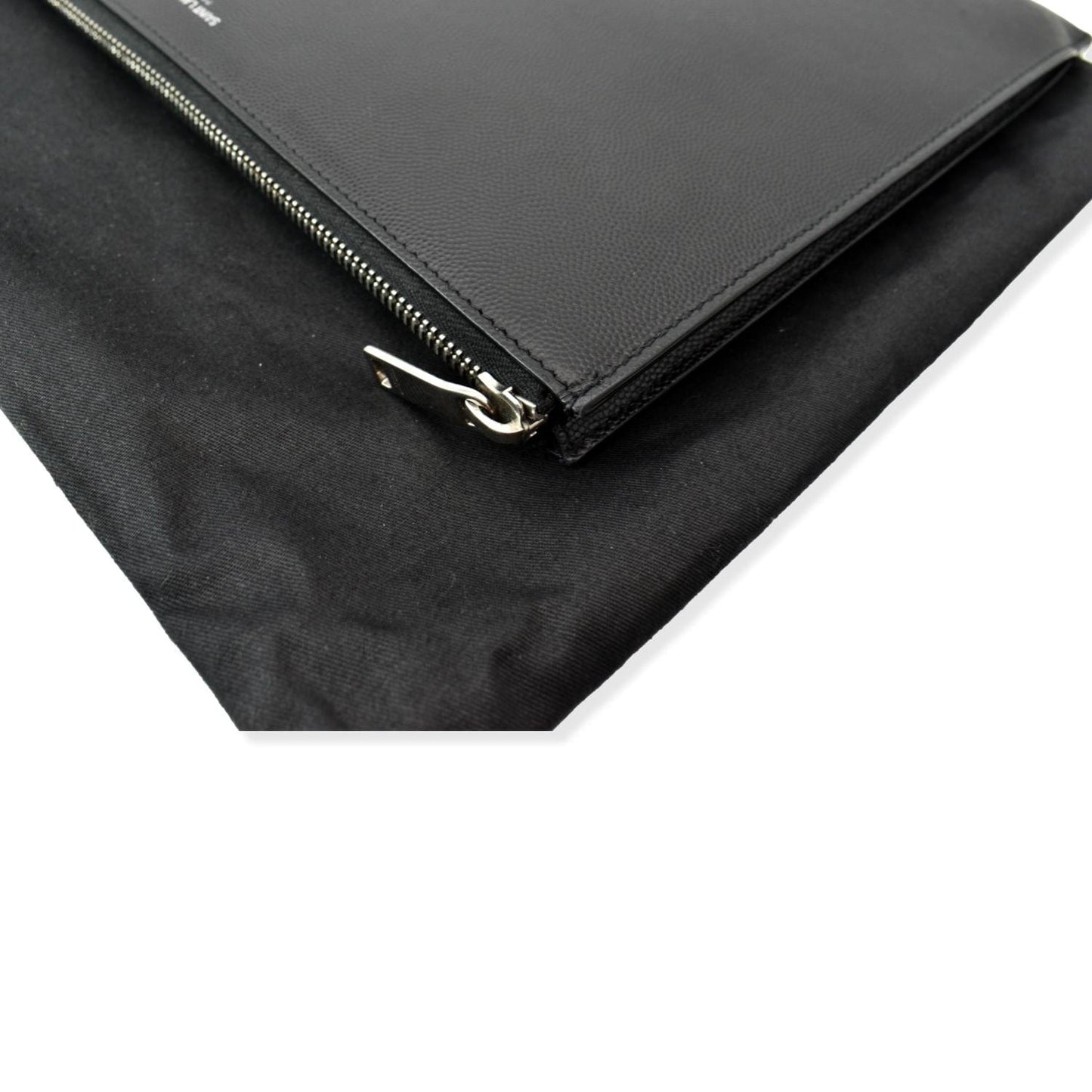 Yves Saint Laurent Grain Leather Pouch Black