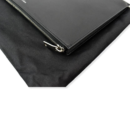 Yves Saint Laurent Grain Leather Pouch Black