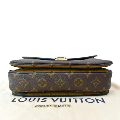 LOUIS VUITTON Metis Pochette Reverse Monogram Canvas Crossbody Bag Brown