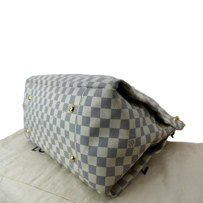 LOUIS VUITTON Artsy MM Damier Azur Hobo Bag White