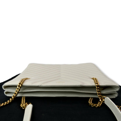 YVES SAINT LAURENT Tribeca Medium Leather Shoulder Bag White