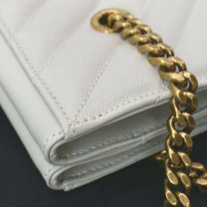 YVES SAINT LAURENT Tribeca Medium Leather Shoulder Bag White