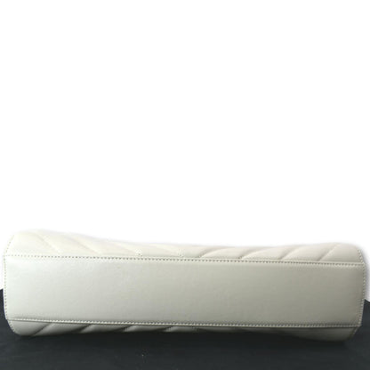 YVES SAINT LAURENT Tribeca Medium Leather Shoulder Bag White