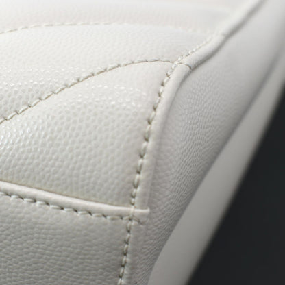 YVES SAINT LAURENT Tribeca Medium Leather Shoulder Bag White