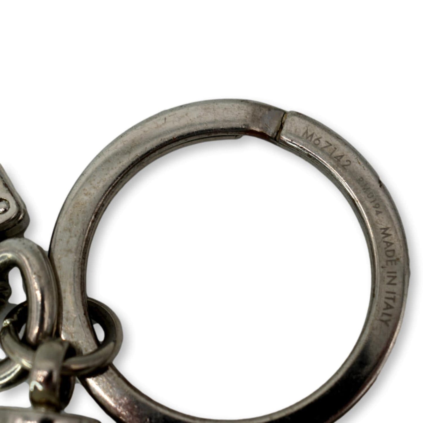 LOUIS VUITTON Porte Cles Cube Keychain Bag Charm Silver