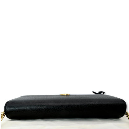 GUCCI Petite GG Marmont Leather Chain Wallet Black 546585