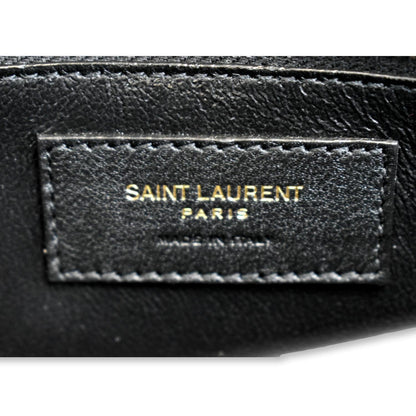 YVES SAINT LAURENT Cassandra Top Handle Embossed Shoulder Bag Beige