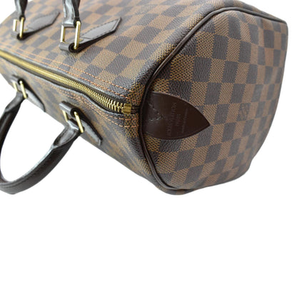 LOUIS VUITTON Speedy 30 Damier Ebene Satchel Bag Brown