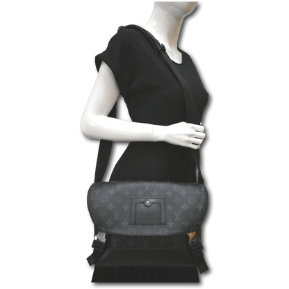 LOUIS VUITTON Voyager PM Monogram Eclipse Messenger Bag Black