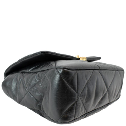 CHANEL 19 Large Flap Quilted Lambskin Leather Shoulder Bag Black - Hot Deals
