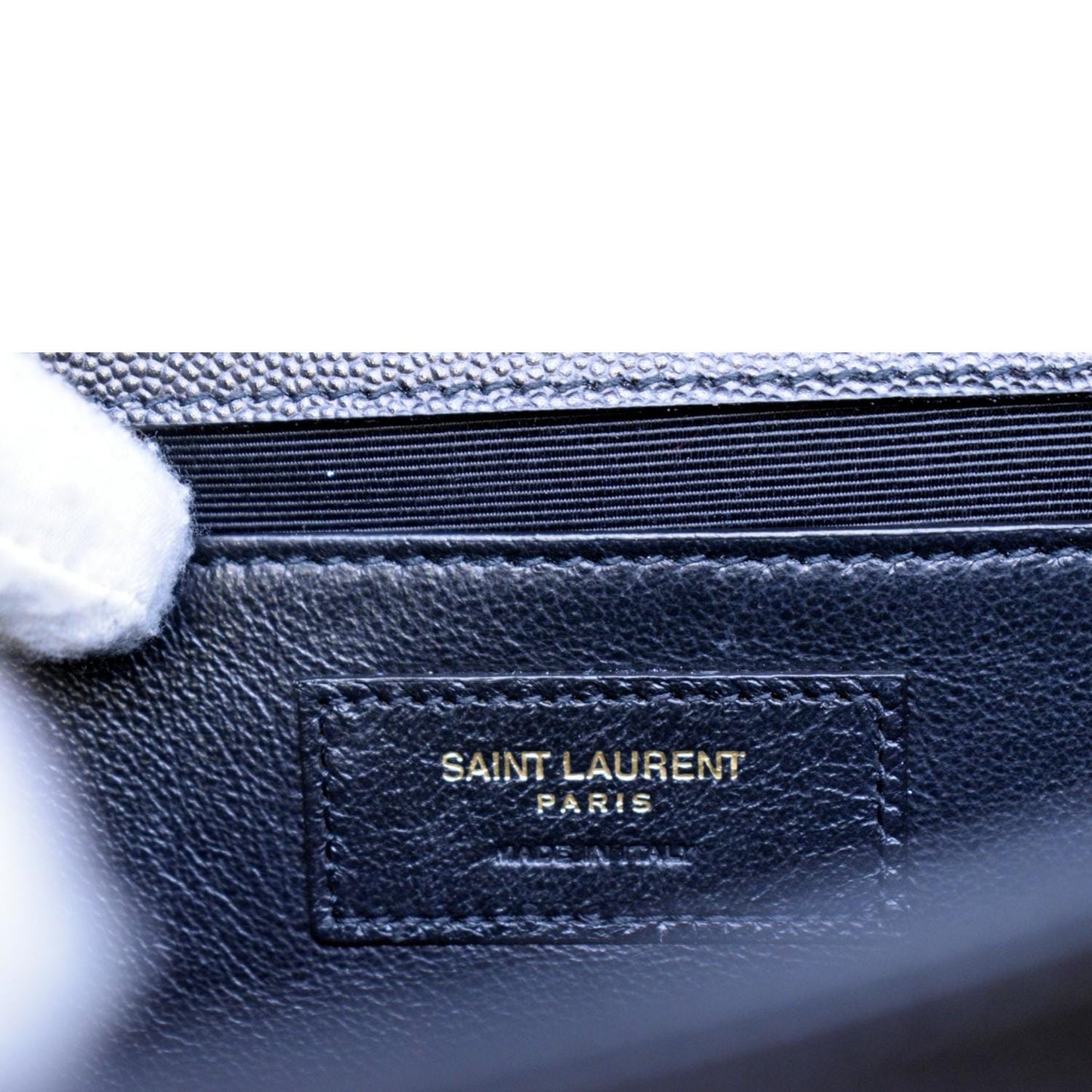 YVES SAINT LAURENT Kate Leather Gold Chain Clutch Crossbody Bag Black