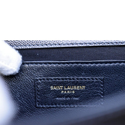 YVES SAINT LAURENT Kate Leather Gold Chain Clutch Crossbody Bag Black