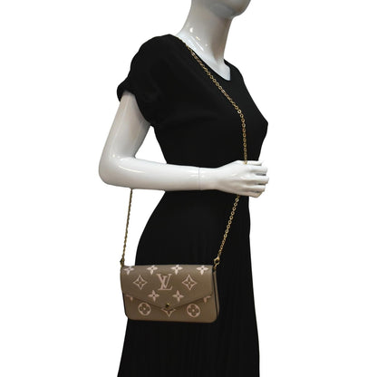 LOUIS VUITTON Felicie Pochette Monogram Empreinte Crossbody Bag Bicolor