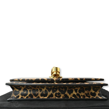 YVES SAINT LAURENT Kate Monogram Leopard Print Shoulder Bag Black - New Year Deals