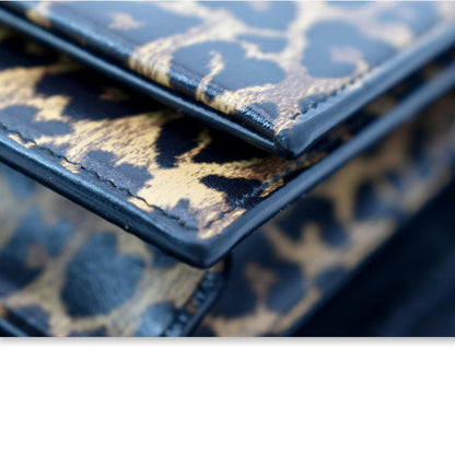 YVES SAINT LAURENT Kate Monogram Leopard Print Shoulder Bag Black - New Year Deals