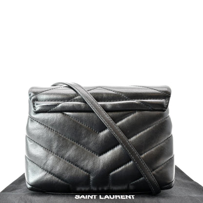 YVES SAINT LAURENT Loulou Toy Matelasse Leather Crossbody Bag Black