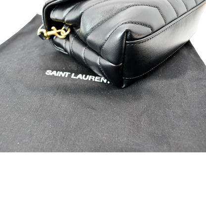 YVES SAINT LAURENT Loulou Toy Matelasse Leather Crossbody Bag Black