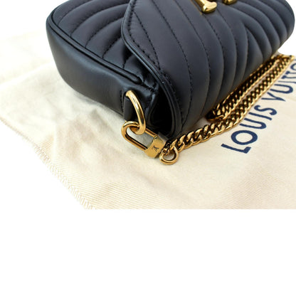LOUIS VUITTON New Wave Multi Pochette Leather Chain Shoulder Bag Black