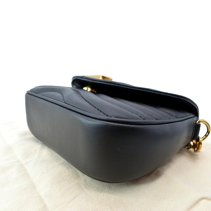 LOUIS VUITTON New Wave Multi Pochette Leather Chain Shoulder Bag Black