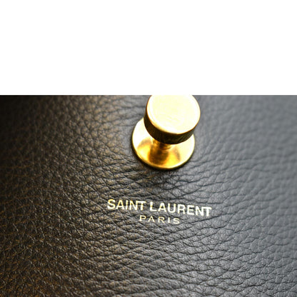 YVES SAINT LAURENT Muse Two Medium Calfskin Satchel Shoulder Bag Black