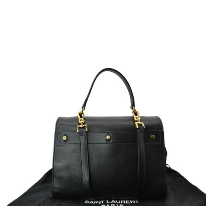 YVES SAINT LAURENT Muse Two Medium Calfskin Satchel Shoulder Bag Black