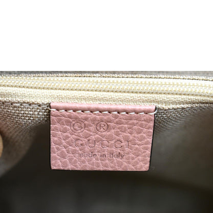 GUCCI Dollar Interlocking G Medium Calfskin Leather Shoulder Bag Soft Pink 510306