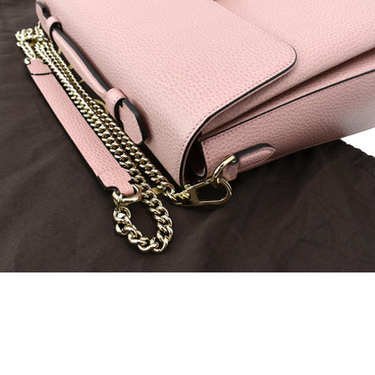 GUCCI Dollar Interlocking G Medium Calfskin Leather Shoulder Bag Soft Pink 510306