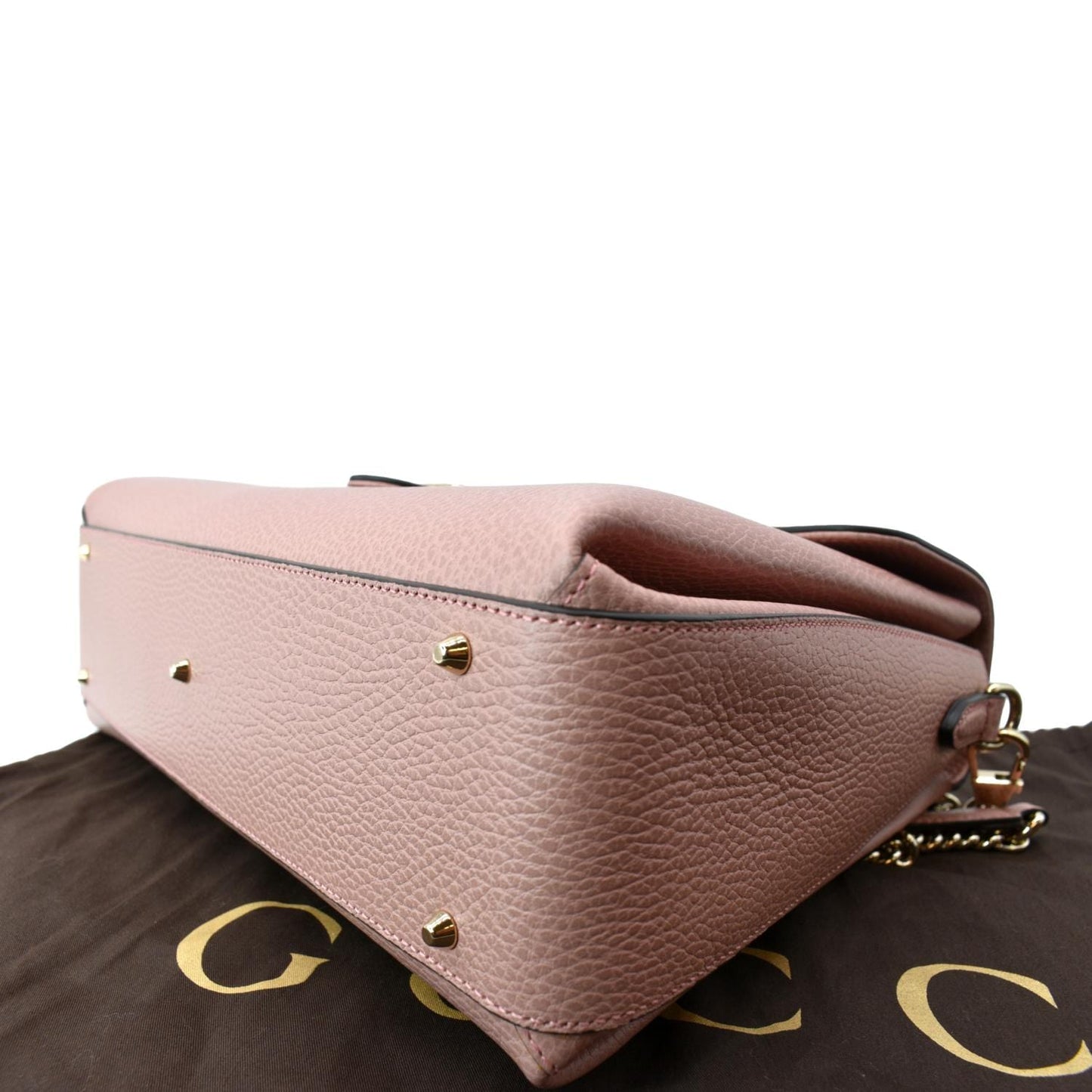 GUCCI Dollar Interlocking G Medium Calfskin Leather Shoulder Bag Soft Pink 510306