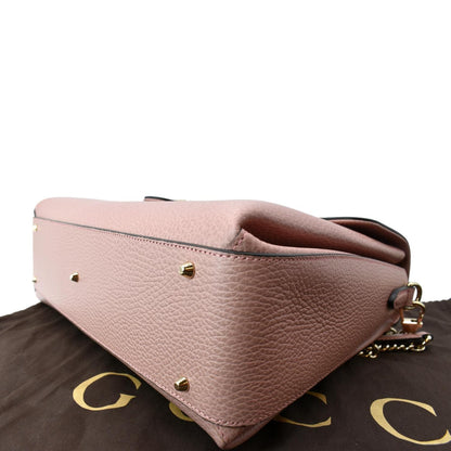 GUCCI Dollar Interlocking G Medium Calfskin Leather Shoulder Bag Soft Pink 510306