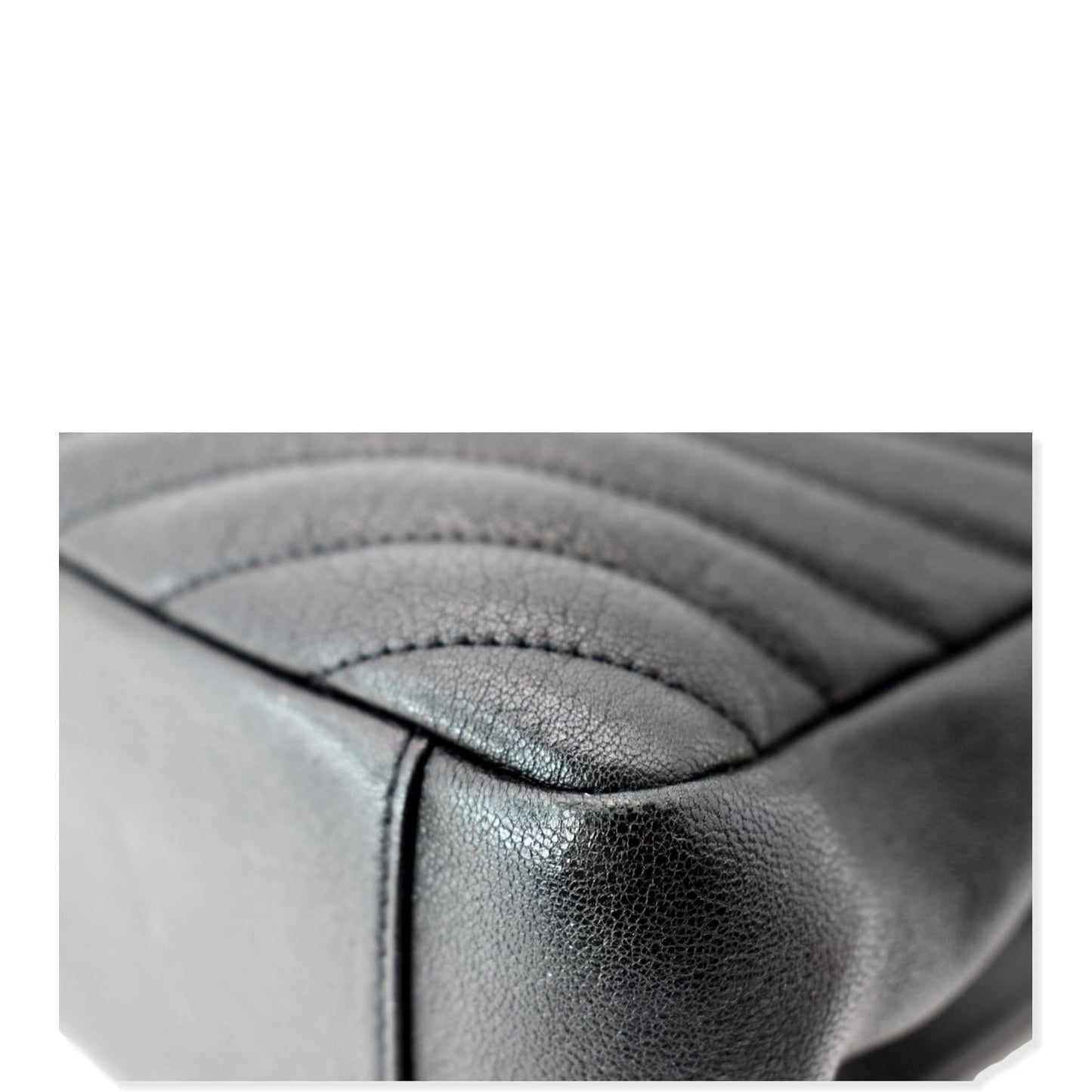 YVES SAINT LAURENT College Large Flap Matelassé Leather Shoulder Bag Black