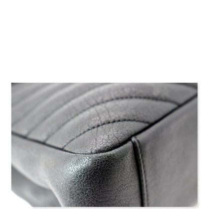 YVES SAINT LAURENT College Large Flap Matelassé Leather Shoulder Bag Black