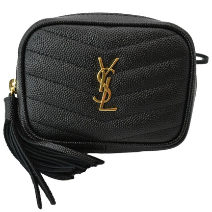 YVES SAINT LAURENT Lou Leather Crossbody Bag Black