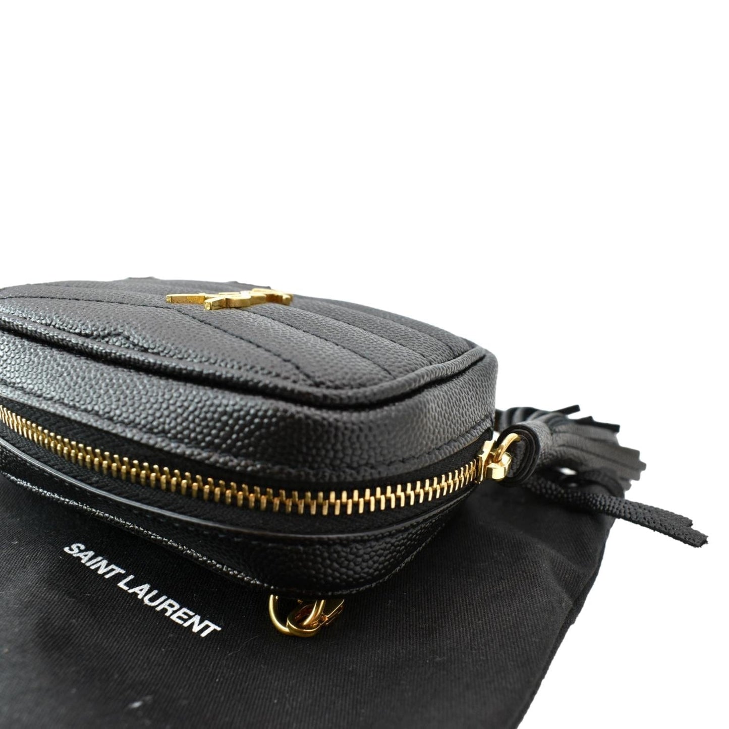YVES SAINT LAURENT Lou Leather Crossbody Bag Black