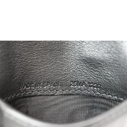 CHRISTIAN DIOR Mini Lady Dior Cannage Calfskin Leather Compact Wallet Black