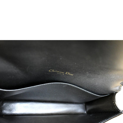 CHRISTIAN DIOR The Lady Dior Leather Chain Pouch Bag Black
