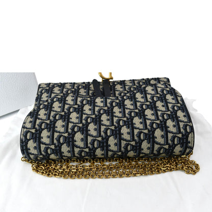 Christian Dior Saddle Oblique Jacquard Pouch Crossbody Bag Multicolor