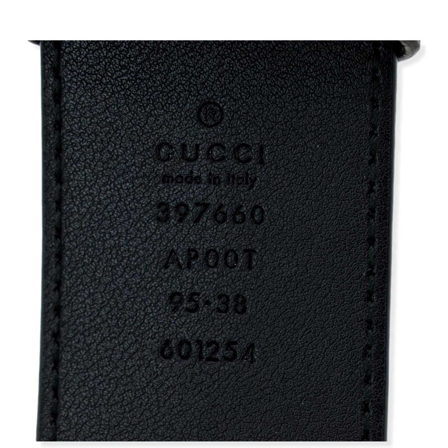 GUCCI  Double G Buckle Leather Belt Black 397660