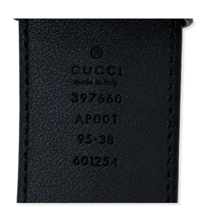 GUCCI  Double G Buckle Leather Belt Black 397660