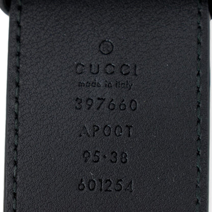 GUCCI  Double G Buckle Leather Belt Black 397660