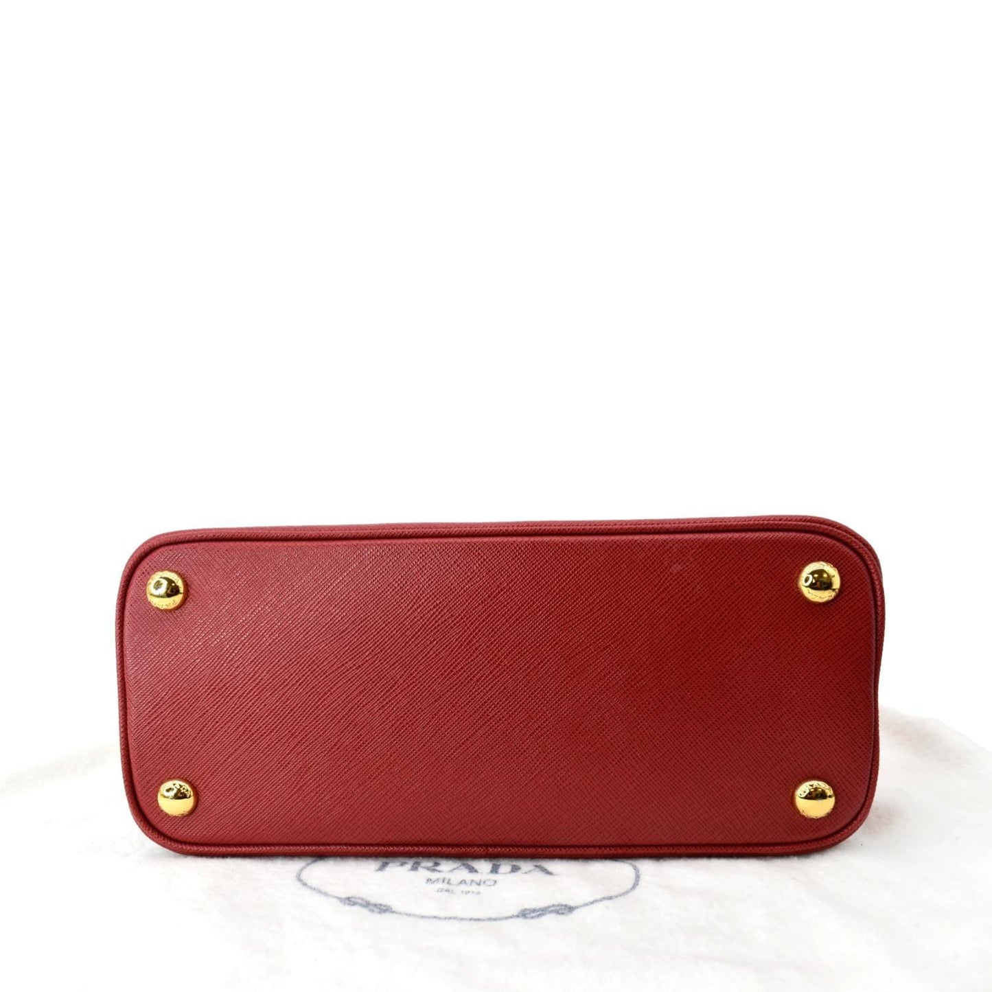 PRADA Lux Saffiano Leather Top Handle Satchel Bag Red