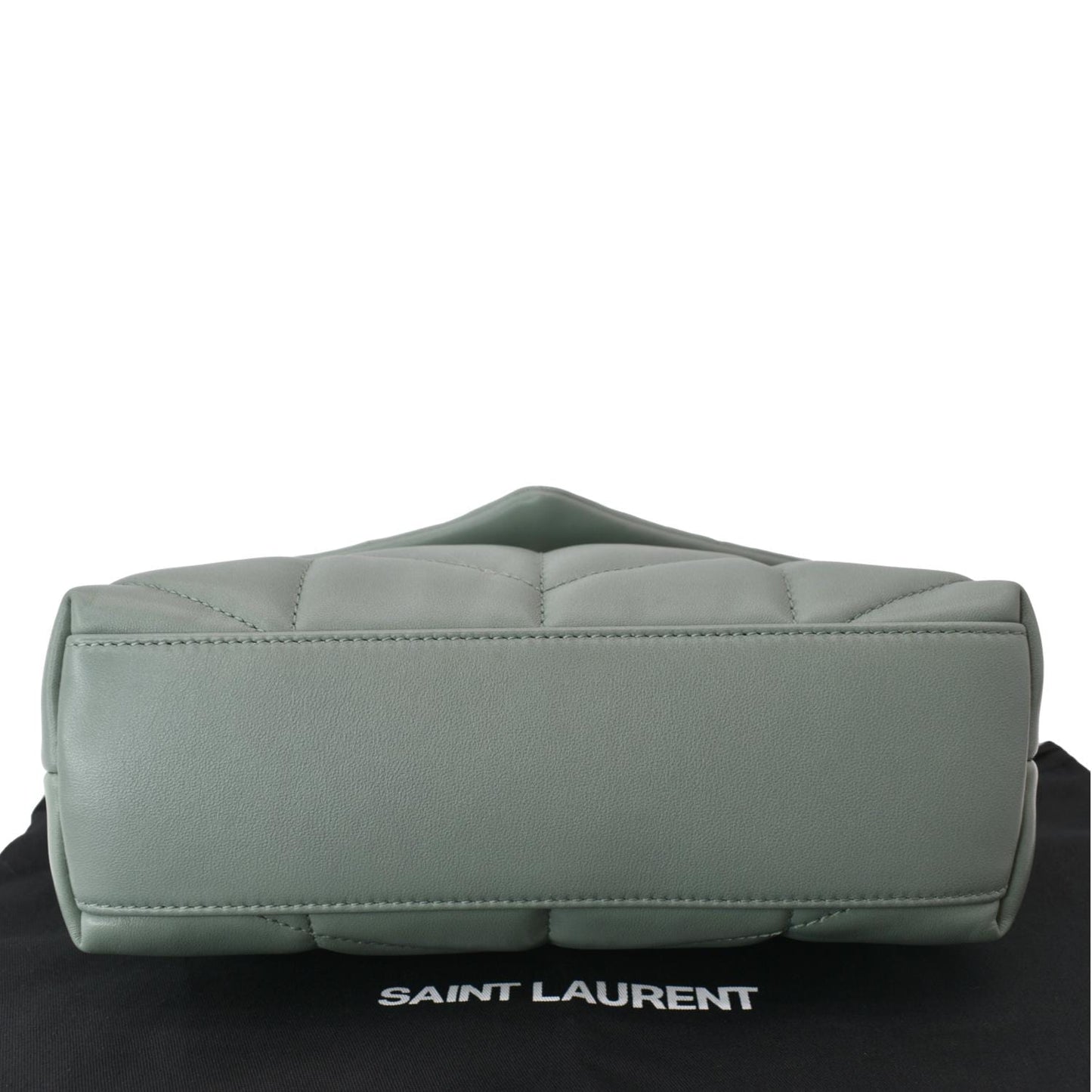 YVES SAINT LAURENT Small Loulou Puffer Leather Crossbody Bag Vert Opaline