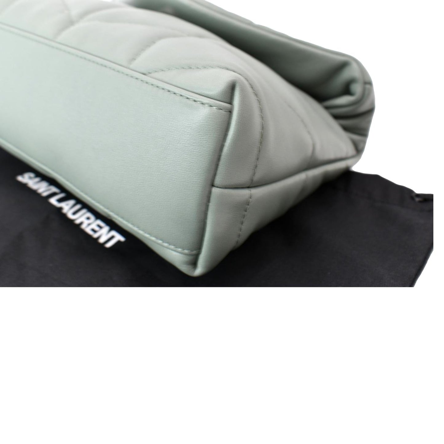 YVES SAINT LAURENT Small Loulou Puffer Leather Crossbody Bag Vert Opaline