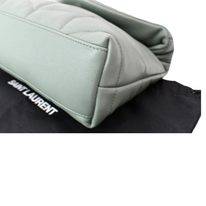 YVES SAINT LAURENT Small Loulou Puffer Leather Crossbody Bag Vert Opaline