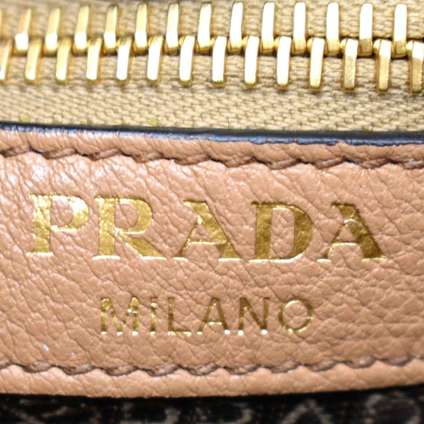 PRADA Logo Soft Leather Hobo Shoulder Bag Taupe - 10% Off