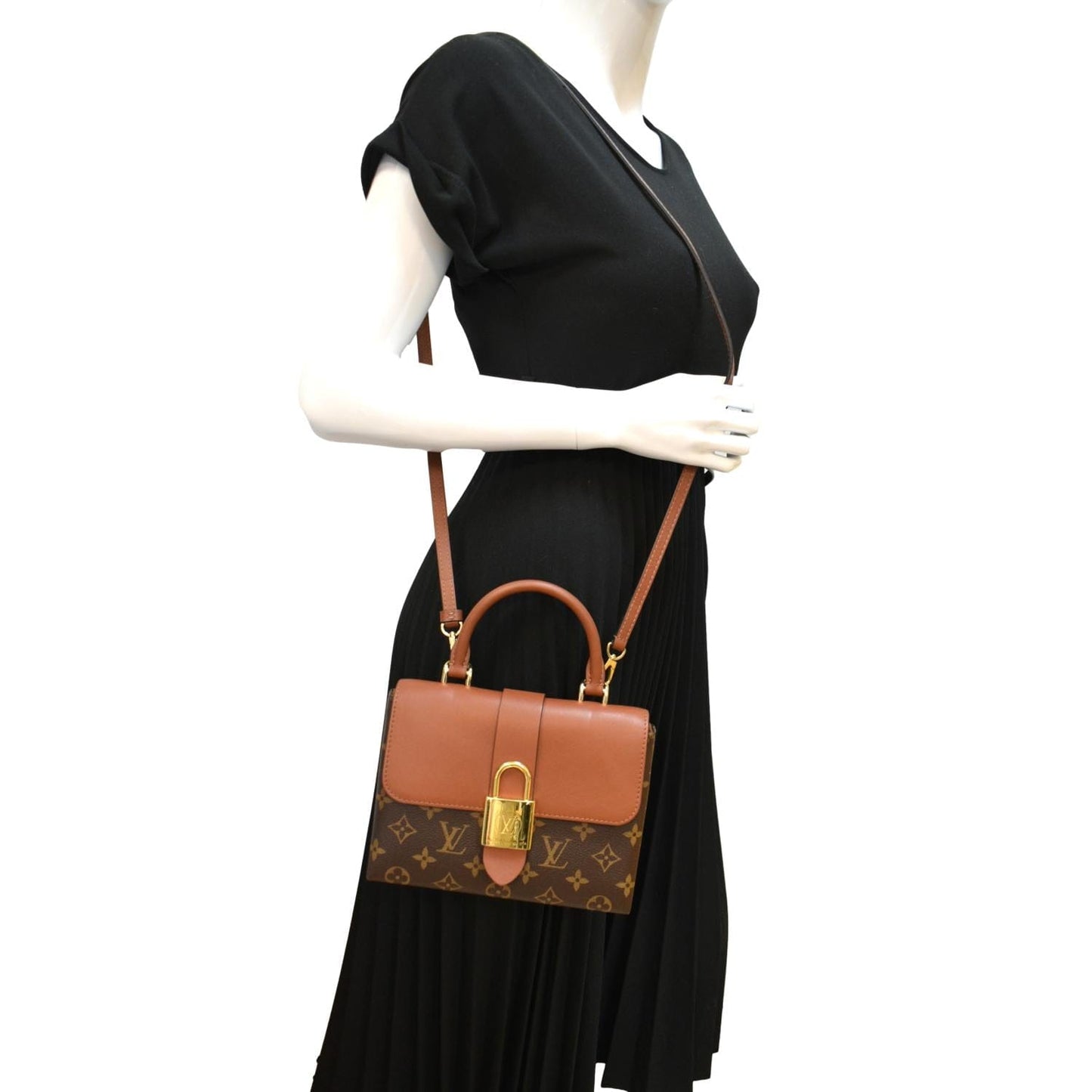LOUIS VUITTON Locky BB Monogram Canvas Crossbody Bag Caramel