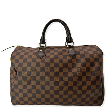 LOUIS VUITTON  Speedy 35 Damier Ebene Satchel Bag Brown