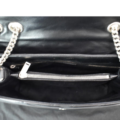 YVES SAINT LAURENT Medium Loulou Matelasse Leather Chain Shoulder Bag Black
