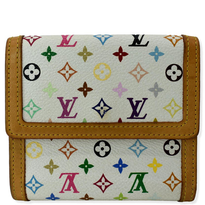 LOUIS VUITTON Monogram Multicolore Elise Wallet White
