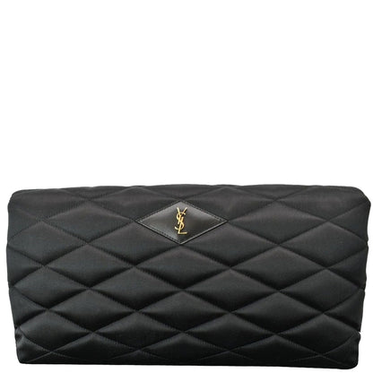 YVES SAINT LAURENT Sade Large Satin Clutch Black